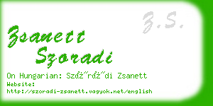 zsanett szoradi business card